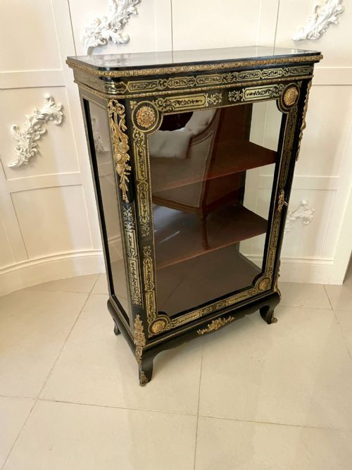 Fine Antique Victorian Quality French Boulle Display Cabinet 

