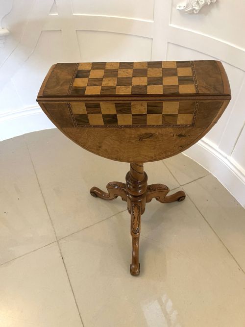 Antique Victorian Quality Burr Walnut Games Table