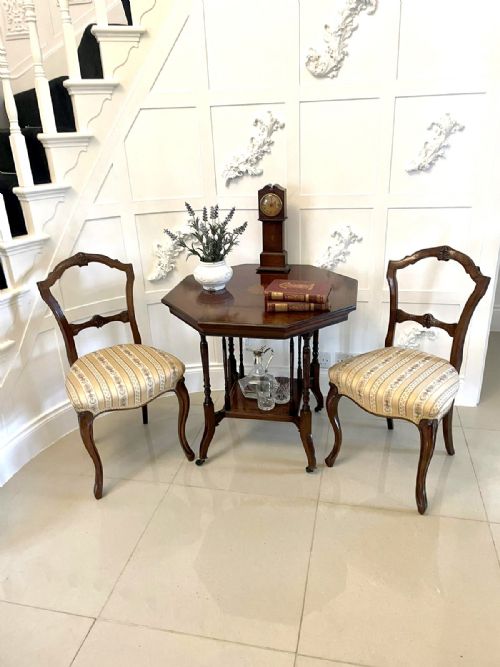 PAIR OF ANTIQUE VICTORIAN QUALITY CARVED WALNUT SIDE CHAIRS - ADDITIONAL PHOTO 3