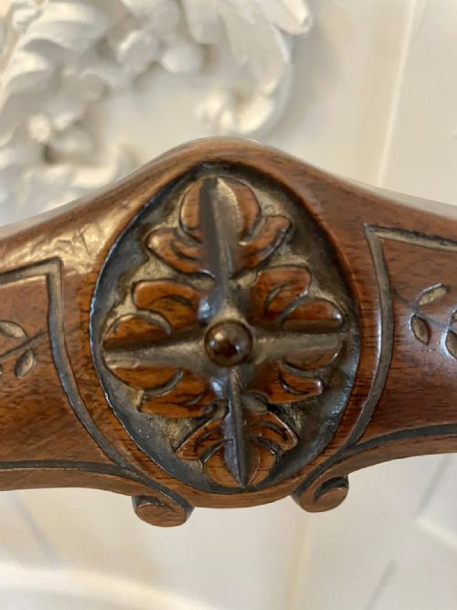 PAIR OF ANTIQUE VICTORIAN QUALITY CARVED WALNUT SIDE CHAIRS - ADDITIONAL PHOTO 6