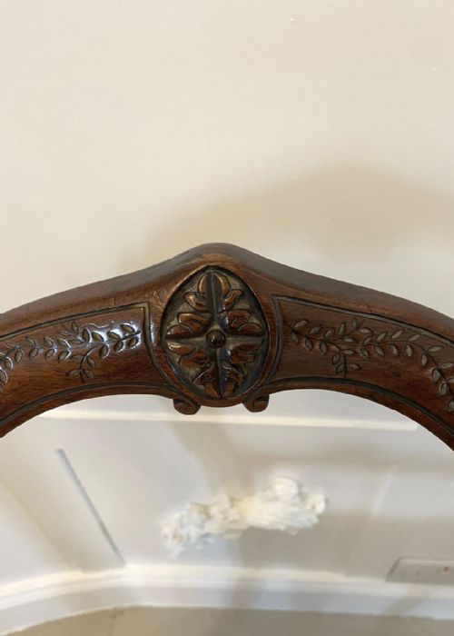 PAIR OF ANTIQUE VICTORIAN QUALITY CARVED WALNUT SIDE CHAIRS - ADDITIONAL PHOTO 8