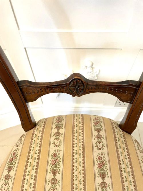 PAIR OF ANTIQUE VICTORIAN QUALITY CARVED WALNUT SIDE CHAIRS - ADDITIONAL PHOTO 11