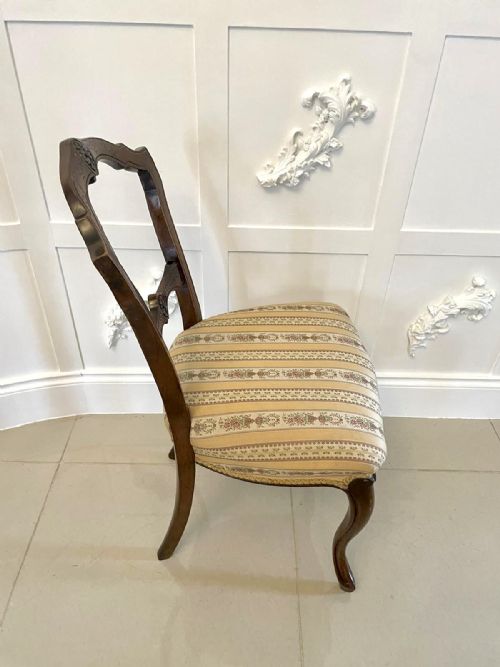PAIR OF ANTIQUE VICTORIAN QUALITY CARVED WALNUT SIDE CHAIRS - ADDITIONAL PHOTO 12