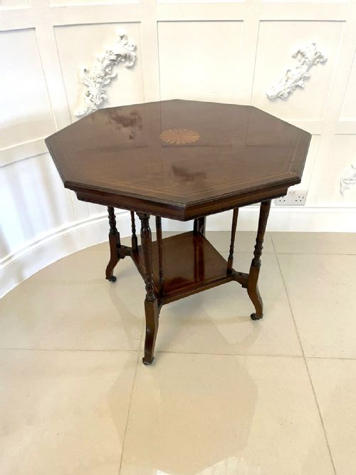 Antique Edwardian Quality Mahogany Inlaid Centre Table 
