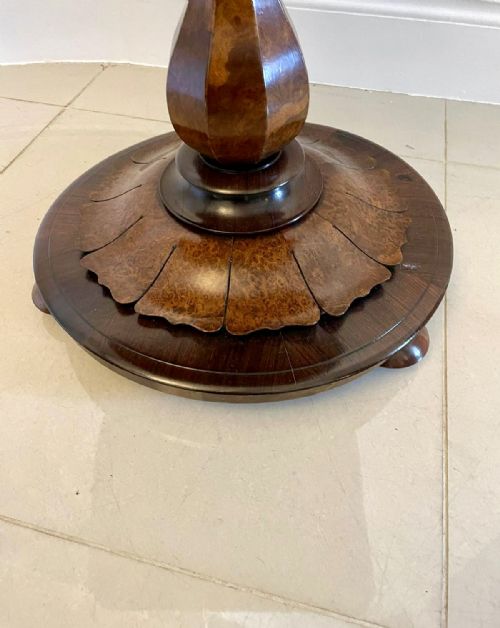 FINE QUALITY ANTIQUE VICTORIAN BURR WALNUT FREESTANDING SEWING TABLE - ADDITIONAL PHOTO 17