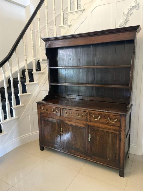 Superb Antique 18th Century Oak Dresser Base and Rack
