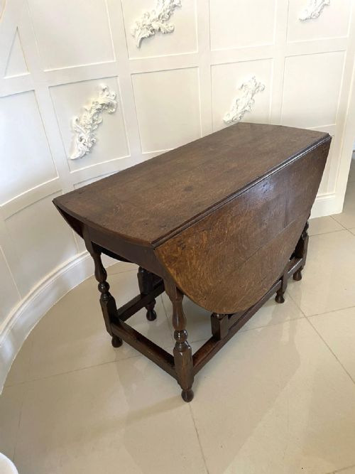 Antique 17th Century Oak Gate Leg Dining Table 
