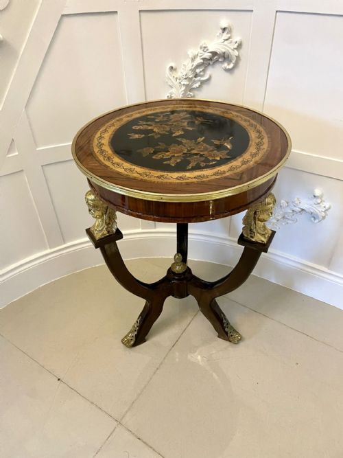 Antique Victorian Quality French Marquetry Inlaid and Ormolu Mounted Centre Table 

