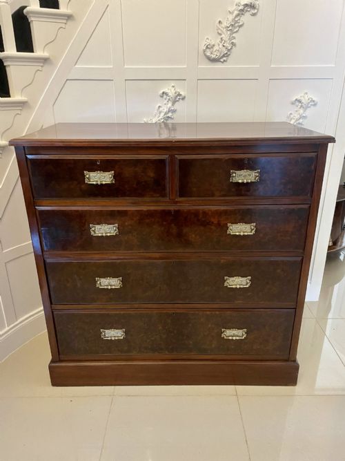 Outstanding Quality Antique Victorian Burr Walnut Chest of Drawers 
