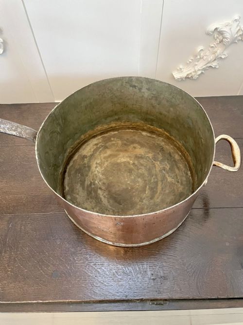 LARGE ANTIQUE GEORGE III QUALITY COPPER SAUCEPAN STAMPED LIPTONS - ADDITIONAL PHOTO 2