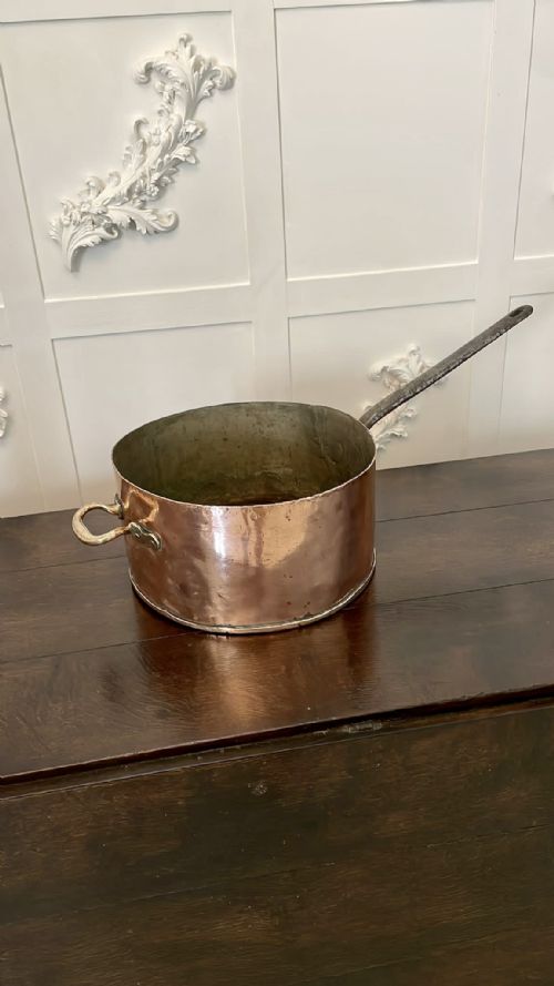LARGE ANTIQUE GEORGE III QUALITY COPPER SAUCEPAN STAMPED LIPTONS - ADDITIONAL PHOTO 6