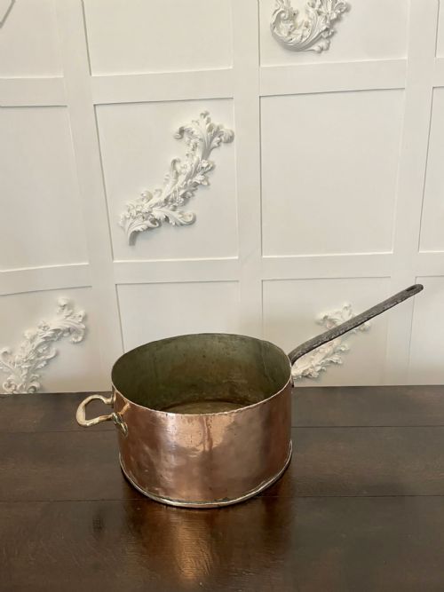LARGE ANTIQUE GEORGE III QUALITY COPPER SAUCEPAN STAMPED LIPTONS - ADDITIONAL PHOTO 7