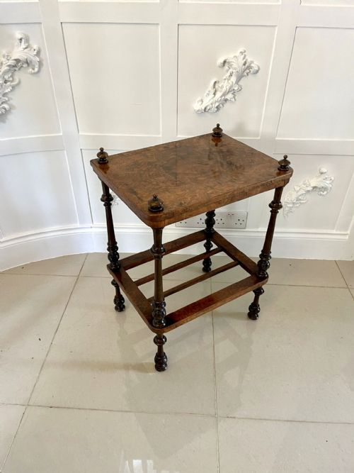 Antique Victorian Quality Burr Walnut Lamp Table 
