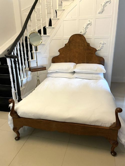 Antique Quality Burr Walnut Double Bed
