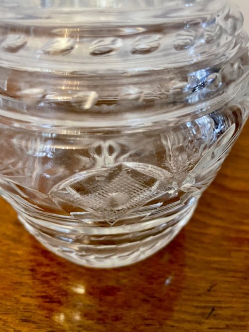 PAIR OF ANTIQUE GEORGE III QUALITY CUT GLASS SHAPED DECANTERS - ADDITIONAL PHOTO 1
