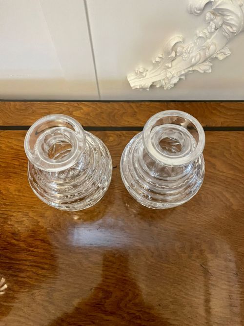 PAIR OF ANTIQUE GEORGE III QUALITY CUT GLASS SHAPED DECANTERS - ADDITIONAL PHOTO 5