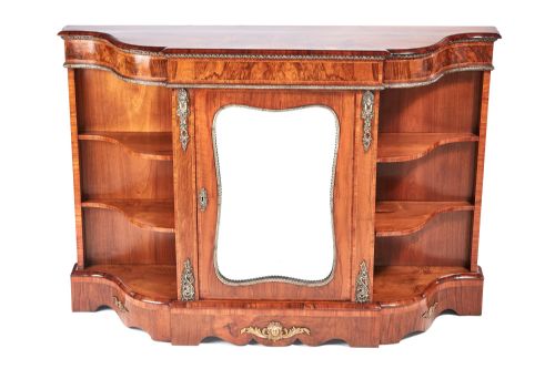 Fine Quality Antique  Victorian Burr Walnut Credenza
