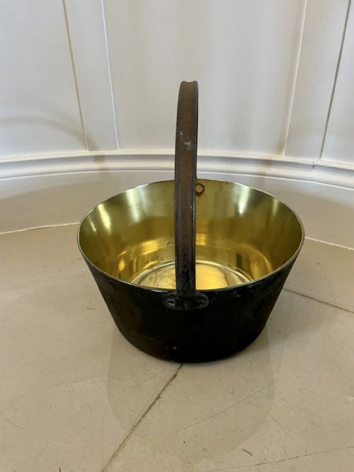 LARGE ANTIQUE VICTORIAN QUALITY BRASS PAIL - ADDITIONAL PHOTO 4