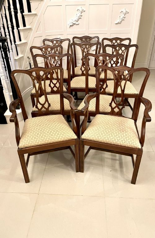 Set of Ten Antique Qality Mahogany Dining Chairs 
