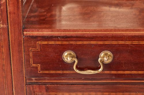 ANTIQUE EDWARDIAN QUALITY INLAID MAHOGANY DISPLAY CABINET BY MAPLE CO - ADDITIONAL PHOTO 7
