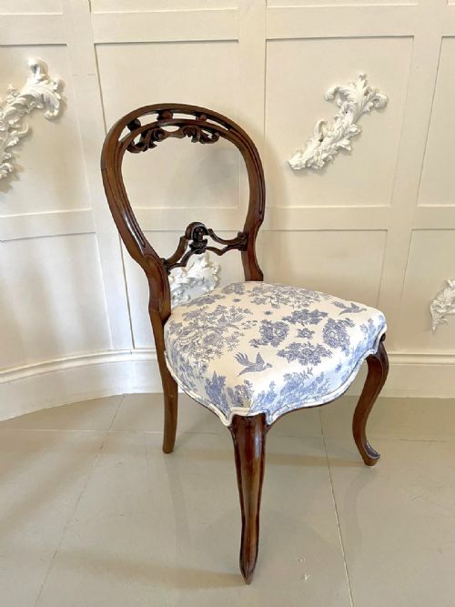 fig 1. Quality Antique Victorian Set of Four Walnut Dining Chairs