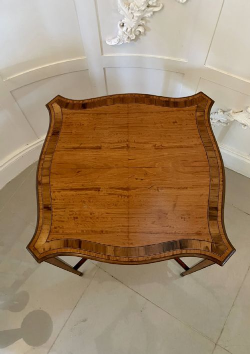 fig 1. Fine Quality Antique Victorian Satinwood Inlaid Lamp Table by Edwards & Roberts, London.