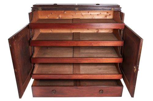 ANTIQUE GEORGE III 18TH CENTURY MAHOGANY GENTLEMANS WARDROBELINEN PRESS - ADDITIONAL PHOTO 11