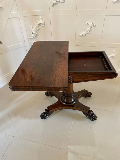 QUALITY ANTIQUE WILLIAM IV ROSEWOOD CARDSIDE TABLE - ADDITIONAL PHOTO 9