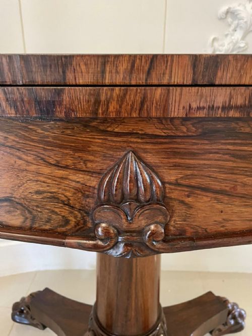 QUALITY ANTIQUE WILLIAM IV ROSEWOOD CARDSIDE TABLE - ADDITIONAL PHOTO 10