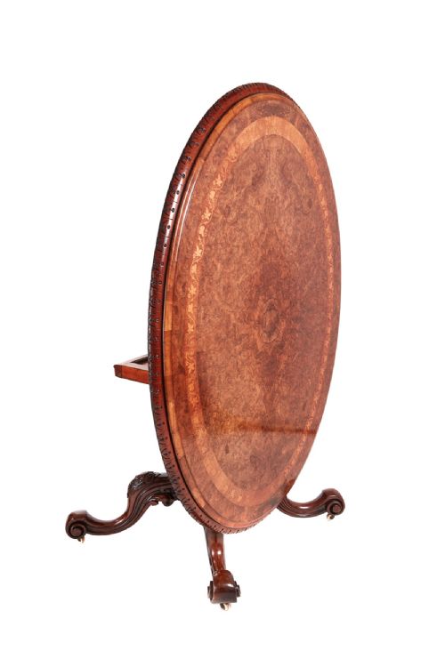 Fine Quality Early Antique Victorian Burr Walnut Inlaid Centre Table
