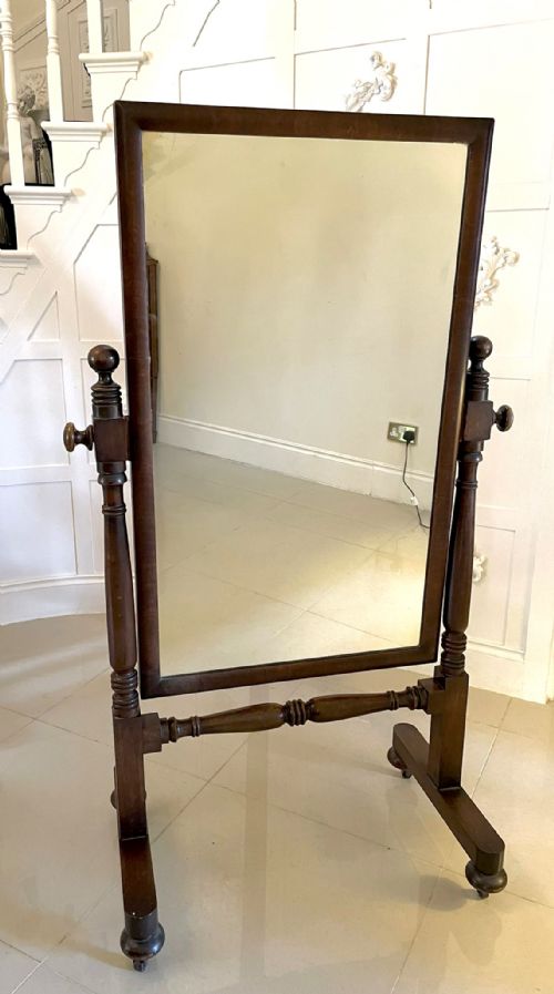 Antique Victorian Mahogany Cheval Mirror