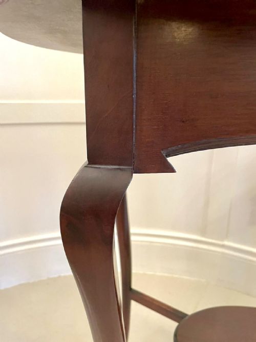 QUALITY ANTIQUE ART NOUVEAU INLAID MAHOGANY OVAL LAMP TABLE - ADDITIONAL PHOTO 7