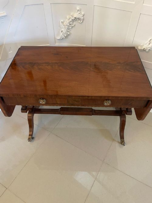 FINE QUALITY ANTIQUE GEORGE III INLAID MAHOGANY FREE STANDING SOFA TABLE - ADDITIONAL PHOTO 2