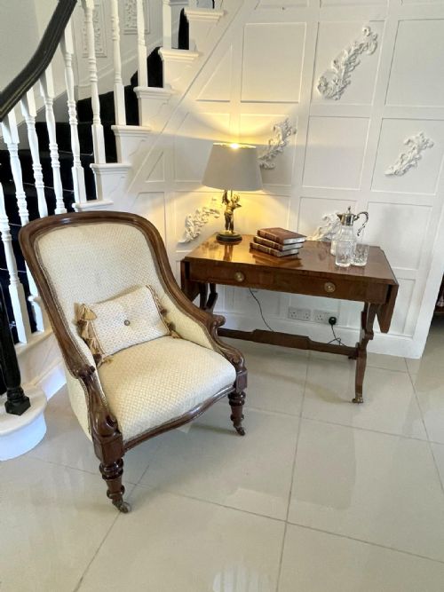 FINE QUALITY ANTIQUE GEORGE III INLAID MAHOGANY FREE STANDING SOFA TABLE - ADDITIONAL PHOTO 6