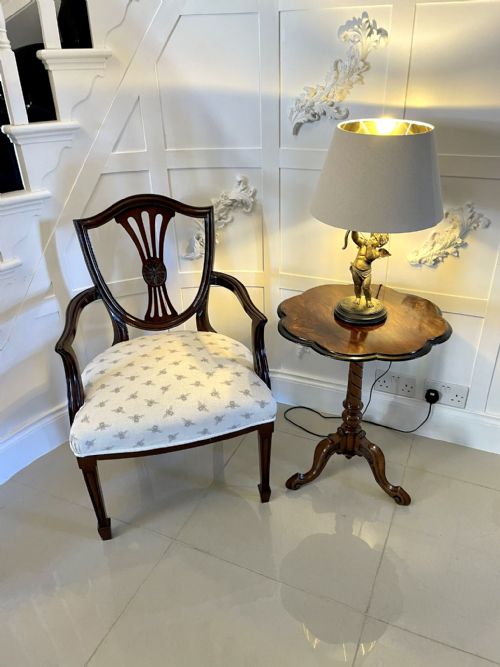 ANTIQUE VICTORIAN QUALITY HEPPLEWHITE STYLE MAHOGANY ARMCHAIR - ADDITIONAL PHOTO 5