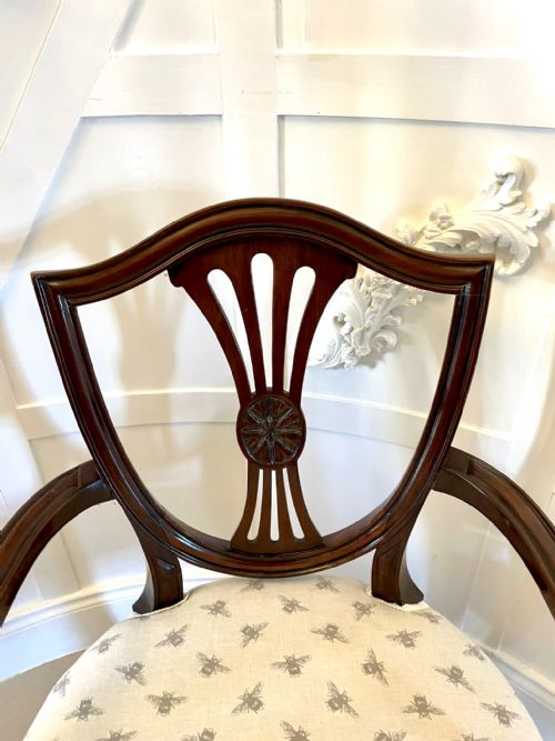 ANTIQUE VICTORIAN QUALITY HEPPLEWHITE STYLE MAHOGANY ARMCHAIR - ADDITIONAL PHOTO 11