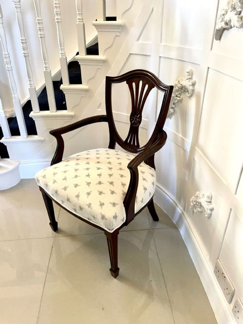 ANTIQUE VICTORIAN QUALITY HEPPLEWHITE STYLE MAHOGANY ARMCHAIR - ADDITIONAL PHOTO 12