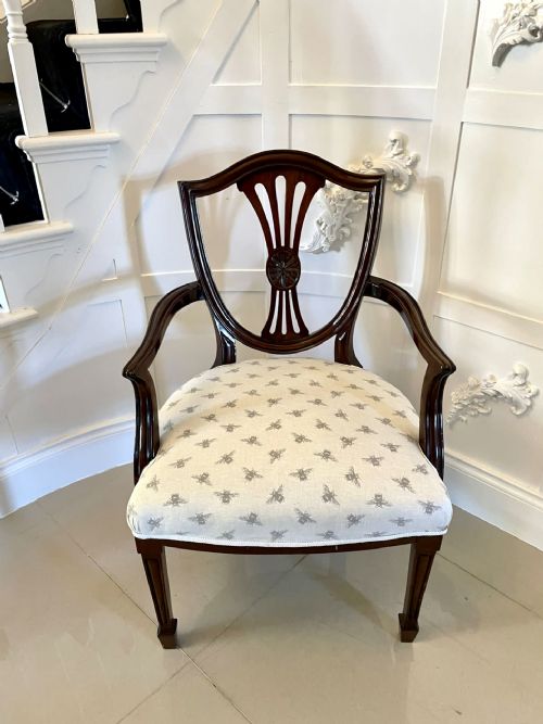 ANTIQUE VICTORIAN QUALITY HEPPLEWHITE STYLE MAHOGANY ARMCHAIR - ADDITIONAL PHOTO 13