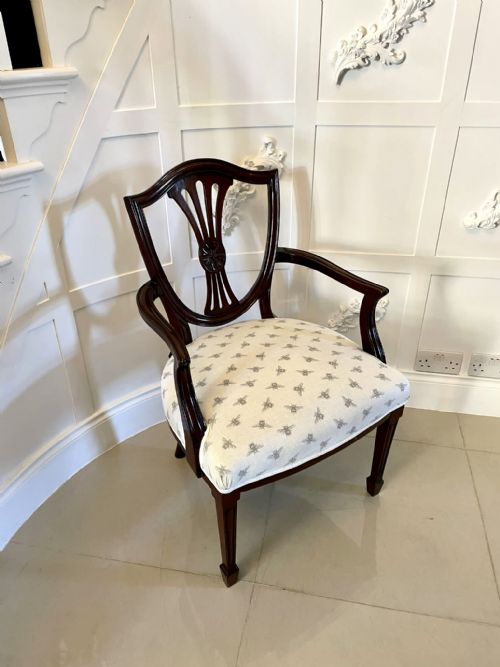 ANTIQUE VICTORIAN QUALITY HEPPLEWHITE STYLE MAHOGANY ARMCHAIR - ADDITIONAL PHOTO 14