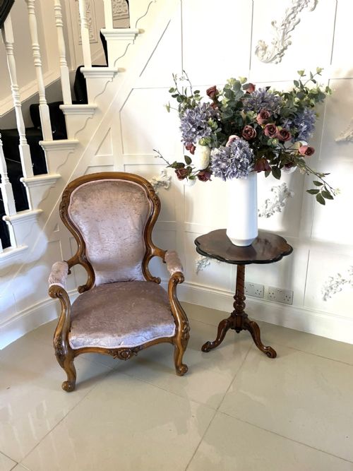 fig 1.  Fine Quality Antique Victorian Carved Walnut Armchair

