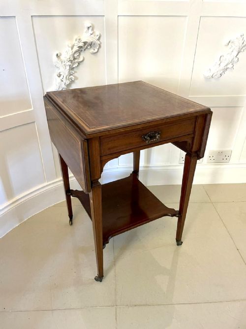 Fine Quality Antique Edwardian Inlaid Mahogany Occasional/lamp Table
