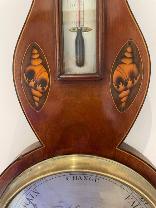 ANTIQUE GEORGE III QUALITY MAHOGANY BANJO BAROMETER - ADDITIONAL PHOTO 1
