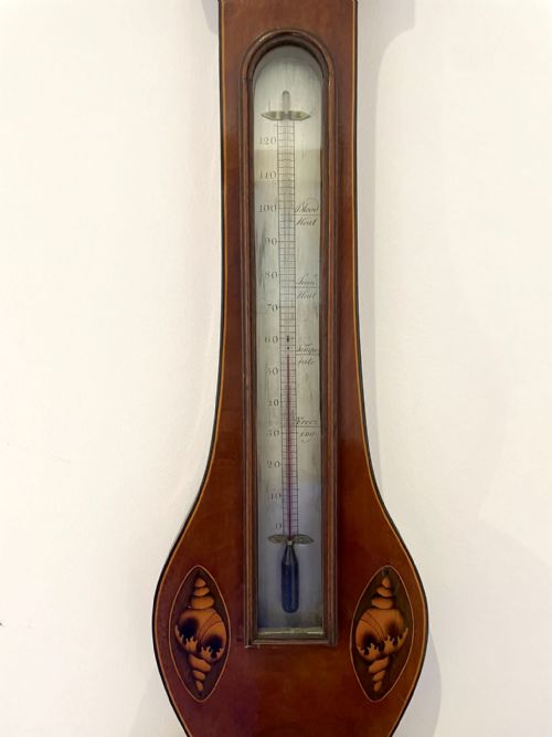ANTIQUE GEORGE III QUALITY MAHOGANY BANJO BAROMETER - ADDITIONAL PHOTO 4
