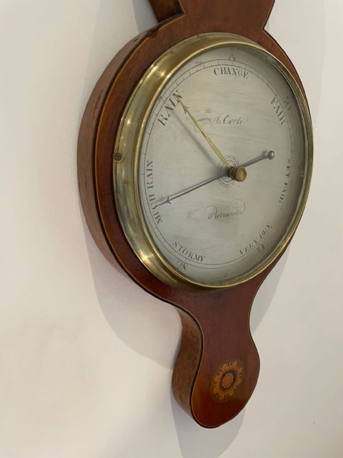 ANTIQUE GEORGE III QUALITY MAHOGANY BANJO BAROMETER - ADDITIONAL PHOTO 7