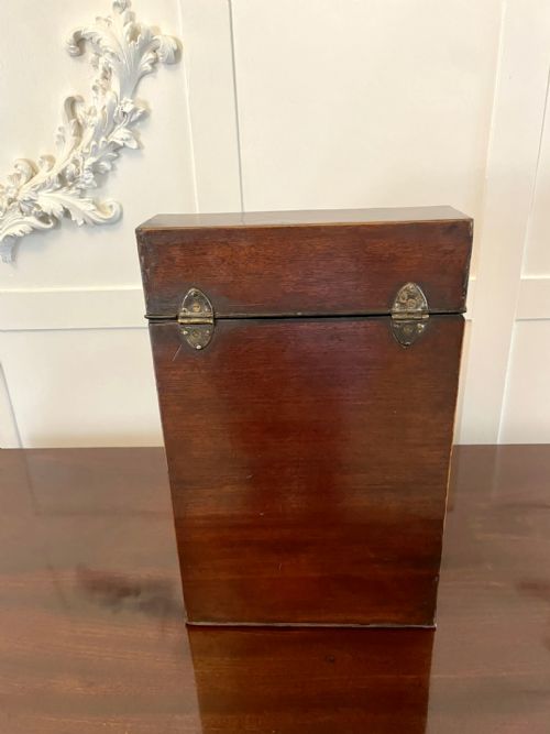 ANTIQUE GEORGE III QUALITY FIGURED MAHOGANY SERPENTINE SHAPED STORAGE BOX - ADDITIONAL PHOTO 7
