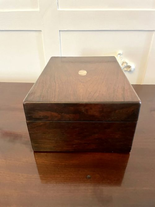 ANTIQUE VICTORIAN QUALITY ROSEWOOD JEWELLERY BOX - ADDITIONAL PHOTO 4