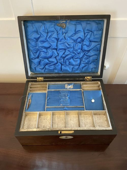ANTIQUE VICTORIAN QUALITY ROSEWOOD JEWELLERY BOX - ADDITIONAL PHOTO 5