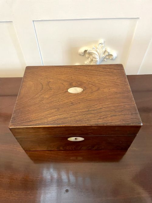 ANTIQUE VICTORIAN QUALITY ROSEWOOD JEWELLERY BOX - ADDITIONAL PHOTO 6