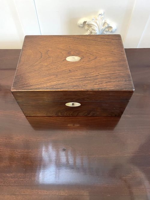 ANTIQUE VICTORIAN QUALITY ROSEWOOD JEWELLERY BOX - ADDITIONAL PHOTO 8