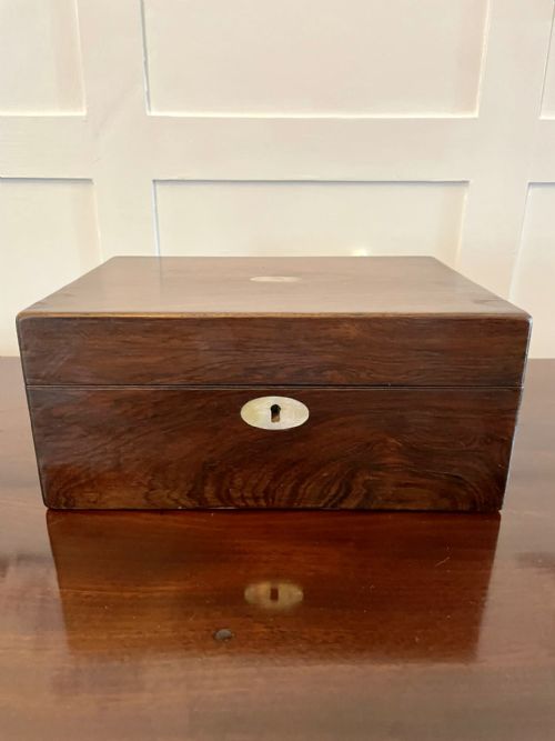 ANTIQUE VICTORIAN QUALITY ROSEWOOD JEWELLERY BOX - ADDITIONAL PHOTO 9